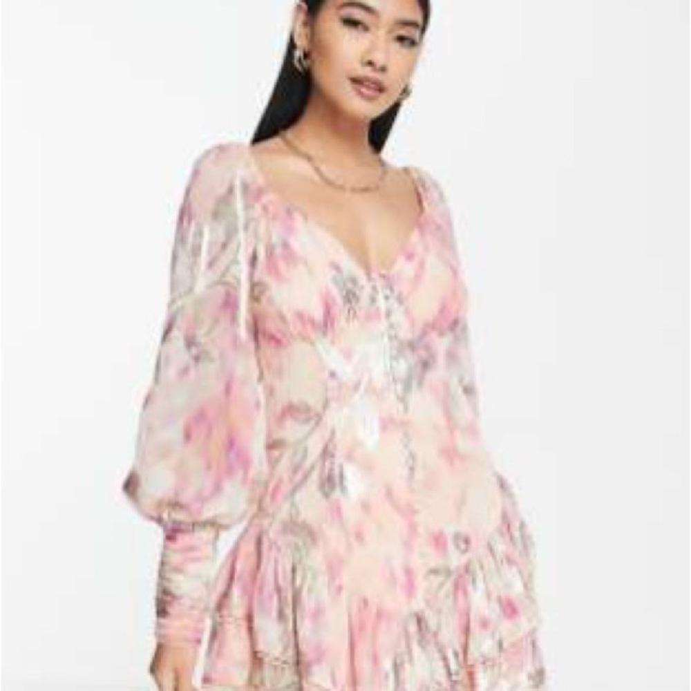 Elegant Pink Floral Dress